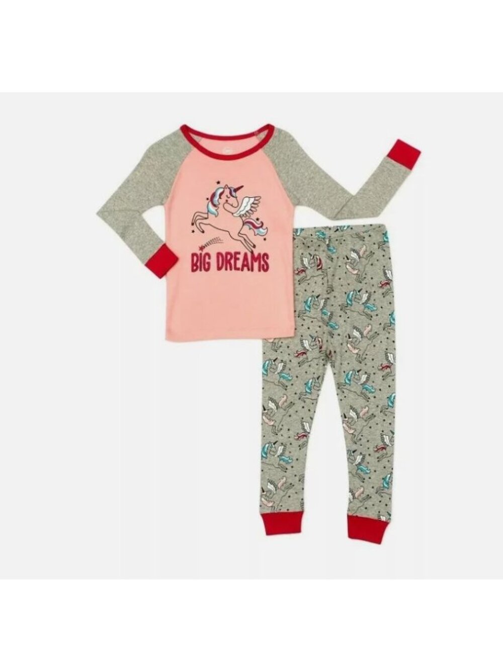 Kids Unicorn Pajama Set - Big Dreams - Long Sleeve & Pants - 100% Cotton - Size